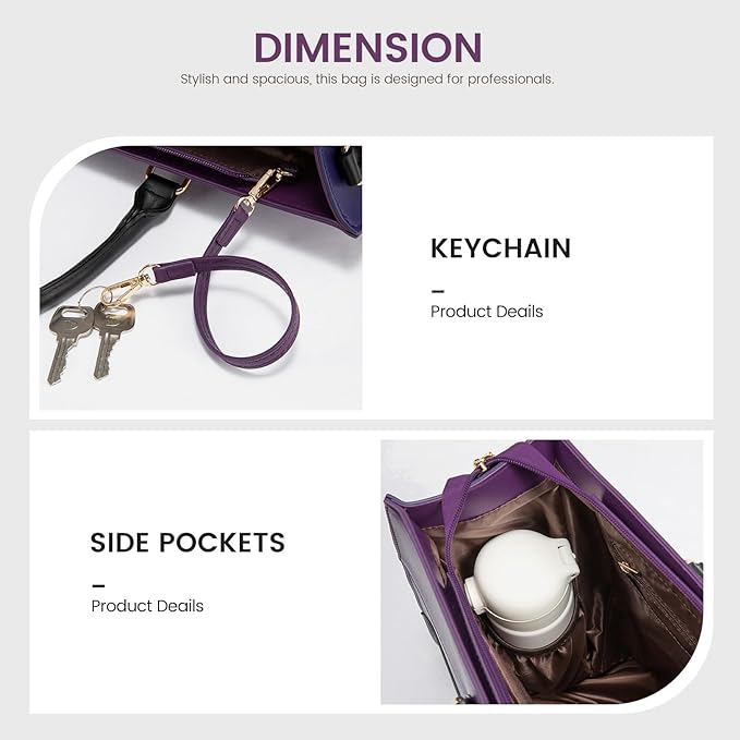 LOVEVOOK Laptop Tote Bag for Women, Work Totes Business Office Computer Briefcase with Clutch Purse