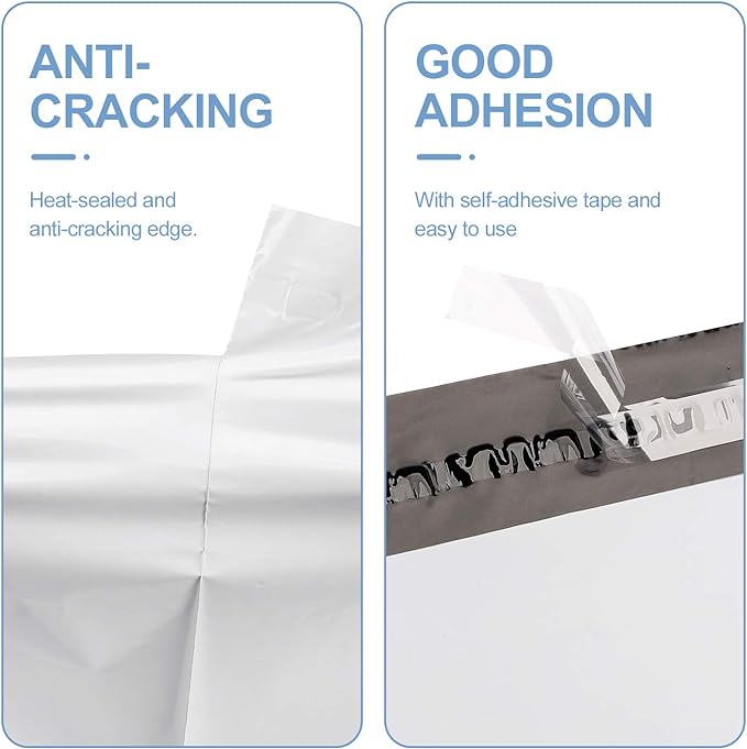 Metronic 100 Pcs 9x12" White Poly Mailer Envelopes Shipping Bags with Self Adhesive, Waterproof and Tear-Proof Postal Bags (White)