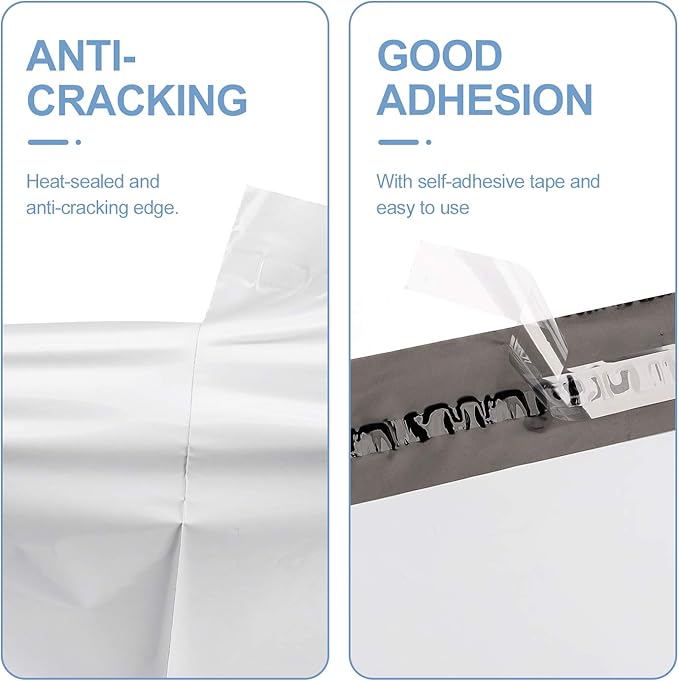 Metronic Poly Mailers 19x24 Inch 50 Pcs | Large Shipping Bags for Clothing, Small Business | Strong Thick Mailing Bags with Self Adhesive | Waterproof and Tear-Proof Large Package Bags in White