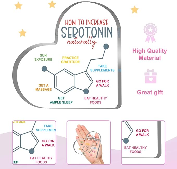 Mental Health Decor, Mindfulness Technique Decor Sign, Psychotherapy Affirmations Therapist Office Heart Acrylic Decor, Mental Health Gifts for School Home Tabletop Therapy Office Decor