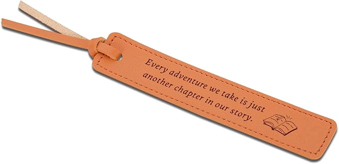 Leather Bookmark for Men Women Anniversary Leather Gifts for Him Her Men 3rd Anniversary Wedding Party Birthday Retirement Gifts for Women Inspirational Bookmark for Women Book Lover,Another Chapter