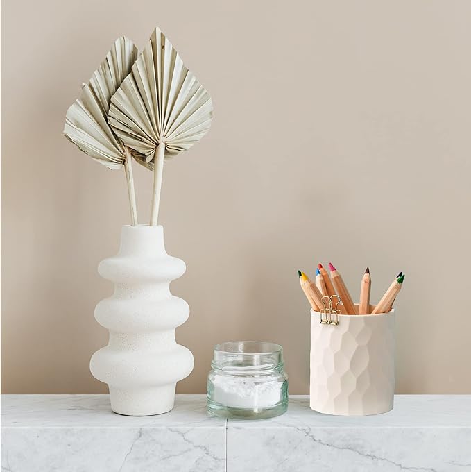 Pen Holder,Nordic Style Silicone Waterproof Pencil Holder for Desk Simple&Modern Minimalist Makeup Organizer Multifunctional Office Supplies for Home,Kids and School(Light grey)