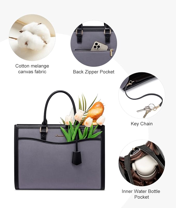 LOVEVOOK Laptop Tote Bag for Women, Office Work Bag Briefcase fit for 15.6 inch Laptop, Large Capacity Teacher Bag Handbag