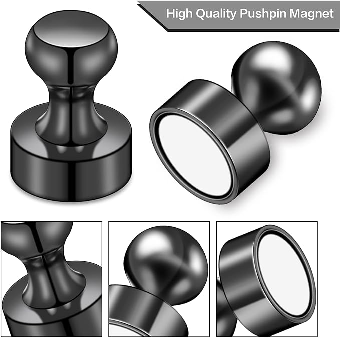 LOVIMAG Fridge Magnets 20Pcs Refrigerator Whiteboard Small Strong Magnet Classroom Kitchen Accessories Decorative Locker Set Decor Must Haves Office Calendar Refrigerador Magnetic Cute Crafts Black