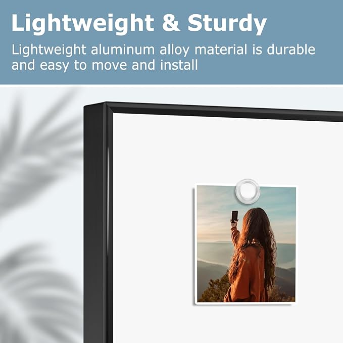 Magnetic Whiteboard, 36"x24" Black Aluminum Frame Dry Erase White Board for Wall, Large Wipe Board with 6 Magnets, 4 Markers & 1 Eraser for Home and Office