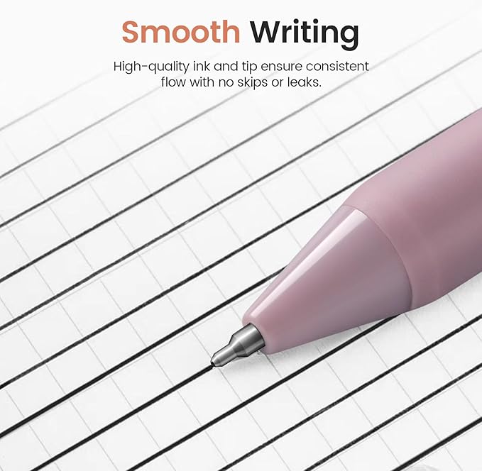 Taja Gel Pens, 6pcs 0.5mm Fine Point Smooth Writing Pens, Quick Dry Black Ink Pens for Journaling and Note Taking, Cute Aesthetic Pens for Office School & Home Supplies