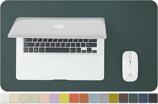 Leather Desk Mat - Small Non-Slip PU Desk Pad for Office and Home - Desk Organization and Accessories - Ideal for Large Mouse Pad and Small Desk Mats on Top of Desks (Dark Green,23.6"x 13.8")