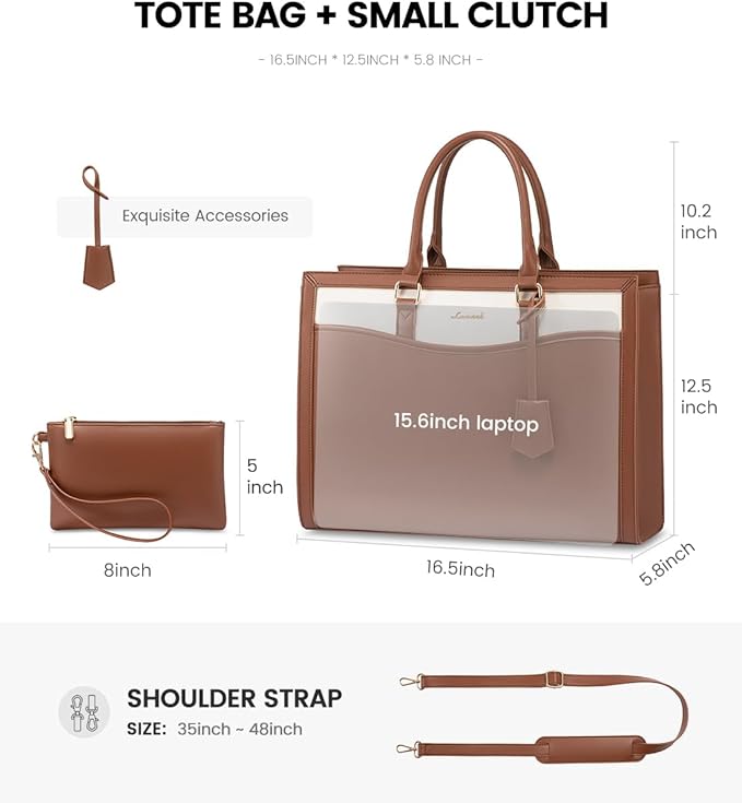 LOVEVOOK Laptop Tote Bag for Women, Office Work Bag Briefcase fit for 15.6 inch Laptop, Large Capacity Teacher Bag Handbag
