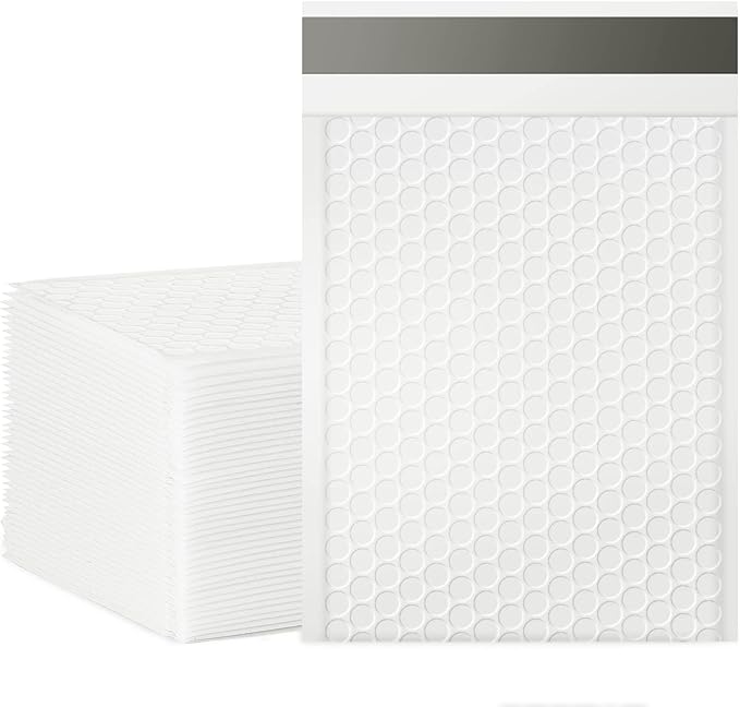 packbabol Bubble Mailers, 6x9 Inch Padded Bubble Mailers Pack of 50 Bubble Envelopes Opaque Self Seal Adhesive Waterproof Bags for Shipping and Packaging (White, 6x9-50Pc)