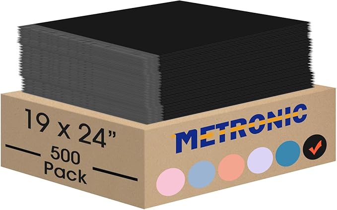 Metronic Poly Mailers 19x24 500PC Large Shipping Bags Envelopes Mailers with Self Adhesive Waterproof and Tear-Proof Postal Bags in Black