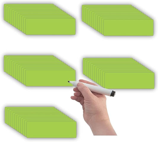 Magnetic Dry Erase Labels (1x3",Pack of 60),Name Tags Magnets Sticker,Durable for Classroom&Office&Cabinet&Whiteboard&Refrigerator&Education&Home&More (Green) Saint Patrick's Day Gift