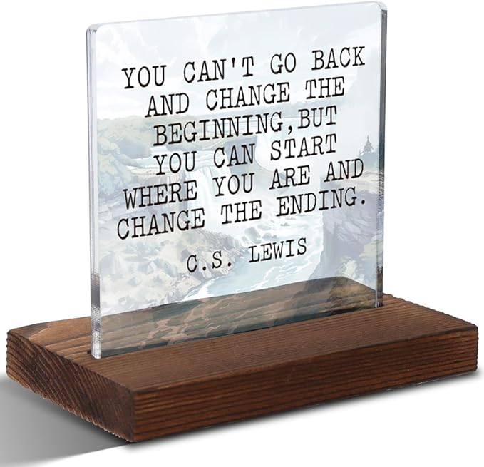 Mental Health Gifts for Men, Encouragement Gifts for Men, Positive Affirmation Gift for Man, Sobriety Gift for Man, Modern Acrylic Desk Plaque with Inspirational Quotes, 10 x 10 x 1.5 cm,XXD28