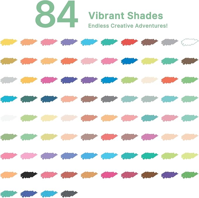 Tongfushop 84 Colors (14 Metallic) Acrylic Paint Marke, Dual Fine & Brush Tip Paint Pens, No Bleed & Quick-Dry with Case for Rock Painting, Canvas, Wood, Ceramic, Glass, Adult & DIY Art Supplies