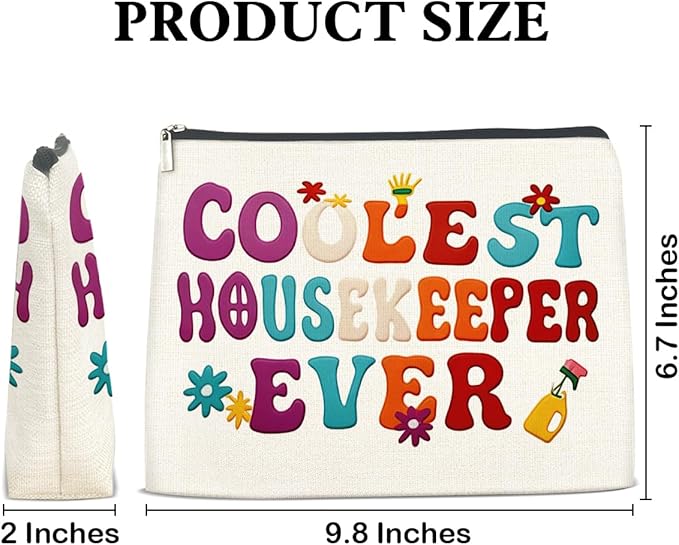 NGAEAK Coolest Housekeeper Ever Cosmetic Bag Housekeeper Gifts Zipper Makeup Pouch Small Makeup Bag