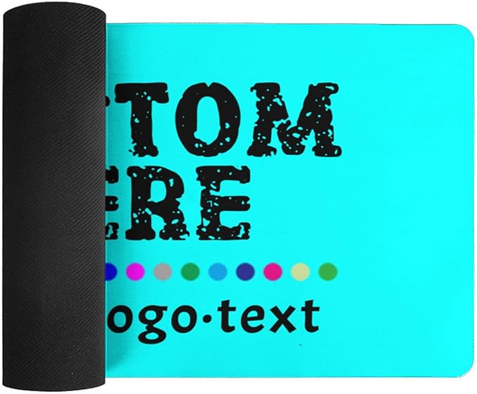 Personalized Mouse Pad Custom Image Text Logo Laptop Desk Mat Customized Non-Slip Waterproof Office Desk Accessories for Women/Men Customized Funny/Cool Cyan Mouse Pad 40 cm×80 cm