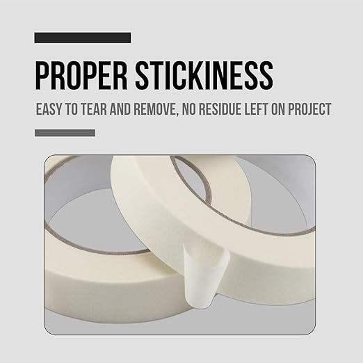 Lichamp Masking Tape 1 inch, 20 Pack General Purpose Beige Masking Tape White Masking Paper, 1 inch x 55 Yards x 20 Rolls (1100 Total Yards)