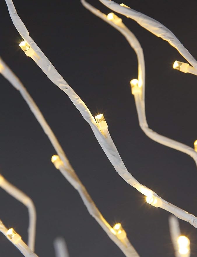 Lightshare Twisted 6FT Warm White Star Light Christmas Tree, White