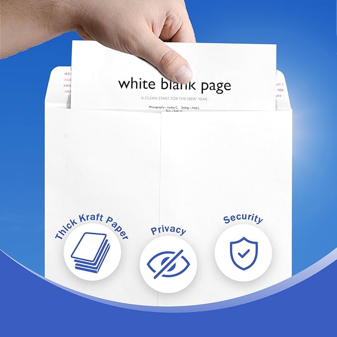 100 Pack 10x13 White Catalog Envelopes Self Seal, Goefun 100GSM Paper White Large Envelopes for Mailing, Organizing and Storage