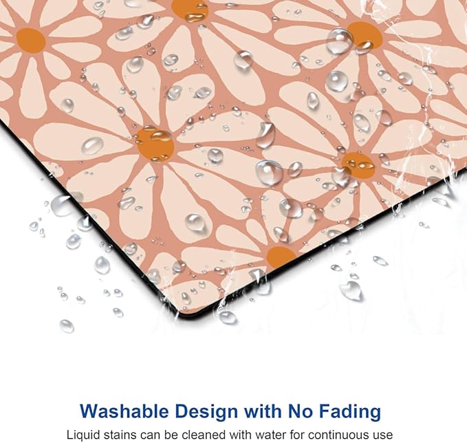 Mouse Pad, Premium-Textured Mouse Mat, Non-Slip Rubber Base Mousepad for Laptop, Computer & PC,9.5×7.9 in,Beautiful Orange Floral