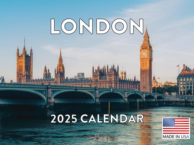 London Calendar 2025 Monthly Wall Calender 12 Month | American Made In The USA