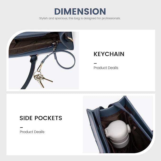 LOVEVOOK Laptop Tote Bag for Women, Work Totes Business Office Computer Briefcase with Clutch Purse