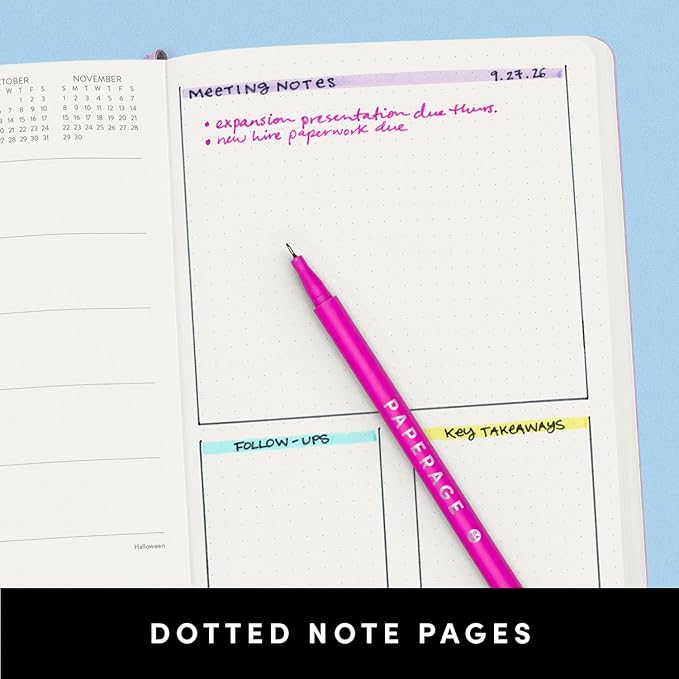 PAPERAGE 2026 Weekly & Monthly Planner, 12 Months (January 2026 - December 2026), 5.6 in x 8 in, Hardcover 2026 Planner with Weekly & Monthly Spreads, Note Pages, Stickers & Back Pocket – Lavender