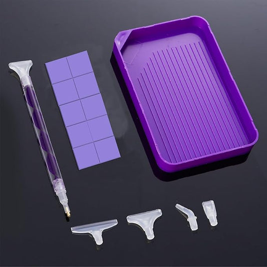 KTCLCATF DIY Diamond Painting Tools and Accessories Kits Multiple Sizes Painting Pens for Adults to Make Diamond Art Craft Tweezers Glue Diamond Correction 28 Girds Storage Box (18PCS)