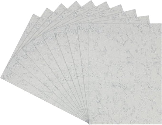 MECCANIXITY 100pcs A4 8-1/2 x 11.5 Inch Presentation Binding Covers Letter Size Leather Textured Grain Paper Un-Punched for Business Reports, Pale Gray