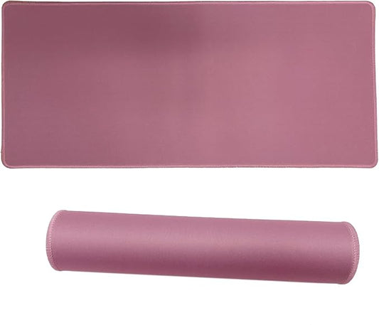Large Gaming Mouse Pad, Non-Slip Rubber Base, [27.5x11.8IN] Computer Desk Mat for PC, Mac, Laptop - Stitched Edges and Smooth Surface for Office, Home, Work-70x30 DarkpinkJ