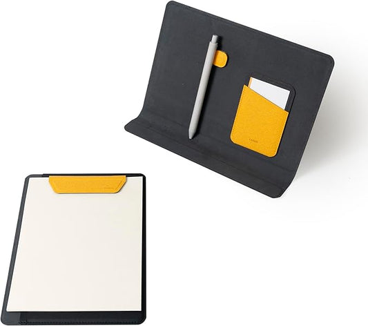 LHiDS Creative Folio Lite 2.0 with Stand, Business Portfolio Resume, 3-in-1 Padfolio with Magnetic Accessories, Work as Notebook Cover, Clipboard, Organizing Board for Home and Office (Yellow, A5)
