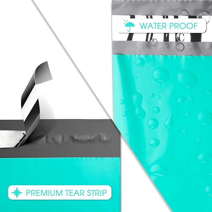 Metronic Poly Mailers 12x15.5 200 Pack Large Shipping Bags，Strong Adhesive Mailing Bags, Waterproof and Tear-Proof Multipurpose Envelopes for Clothing, Small Business,Postal Bags Teal