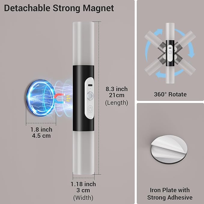 Motion Sensor Wall Lights with Remote Control, LED Rechargeable Battery Operated Wall Sconces Set of Two for Bedroom, Indoor Wireless Wall Lamps for Living Room, Hallway, Stair, Black 2 Pack