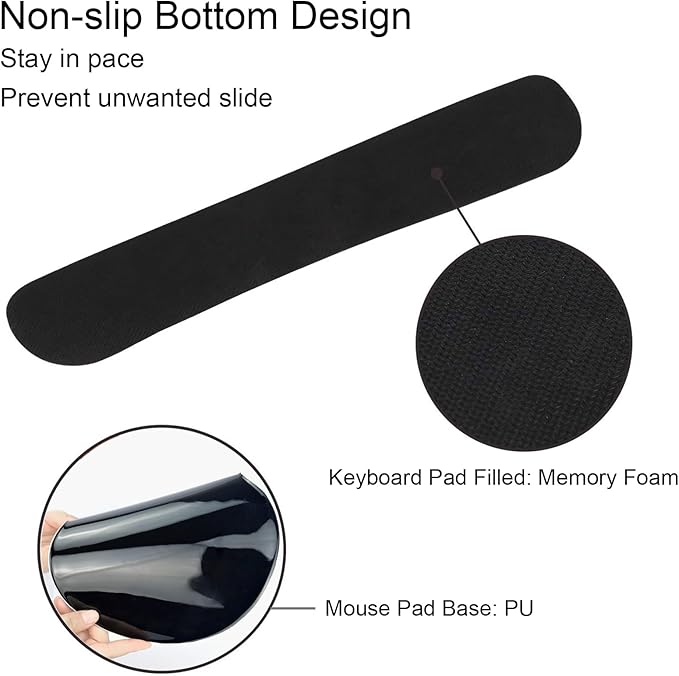 Mouse Pad and Keyboard Wrist Rest Support, with Non-Slip PU Base,Gel Mouse Pad with Coaster,Pain Relief for Gaming, Computer,Office -Sun Leaves 2