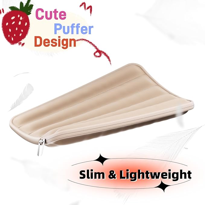 LS-M Puffy 15-16 Inch Laptop Sleeve Case for Women Men Cute Carrying Cover Compatible with MacBook Pro 15" 16", Latitude 7640, 15.6" 15b Protective Portable Case (Mint Green, 15-16inch)