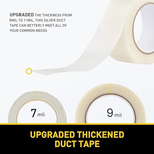 Lichamp 10 Rolls Clear Duct Tapes Heavy Duty, Waterproof No Residue Clear Duct Tape for Packaging Taping Sealing Repairing Tying, Thick & Wide Tape for DIY or Commercial Use, 2 inches x 25 Yards