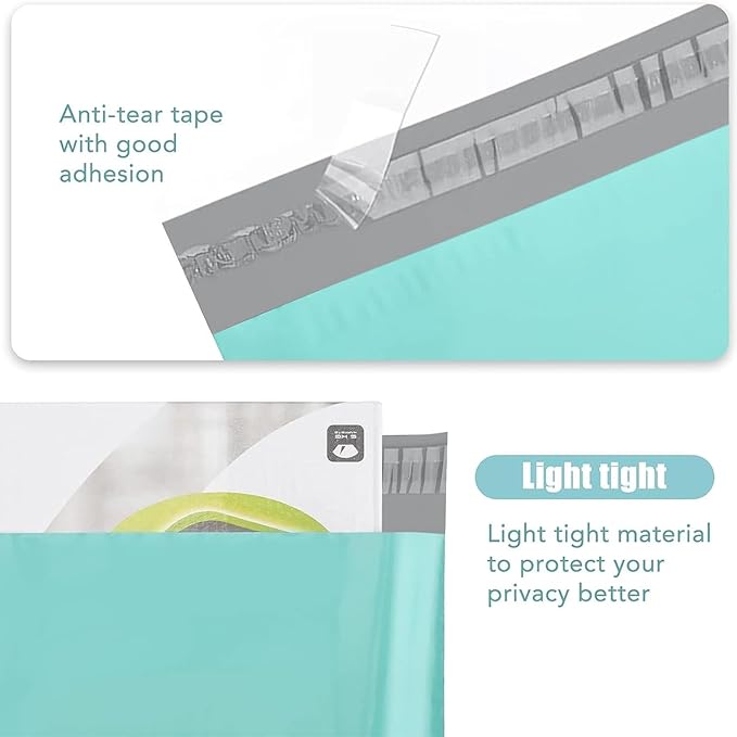 Metronic Poly Mailers 10X13 1200Pack, Strong Adhesive Shipping Bags for Clothing, Waterproof Shipping Envelopes Mailers Poly Bags for Small Businesses, Flexible Packages Bags Teal