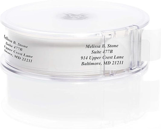 Clear Personalized Return Address Labels with Elegant Dispenser - Roll of 250 Custom See Through Transparent Stickers