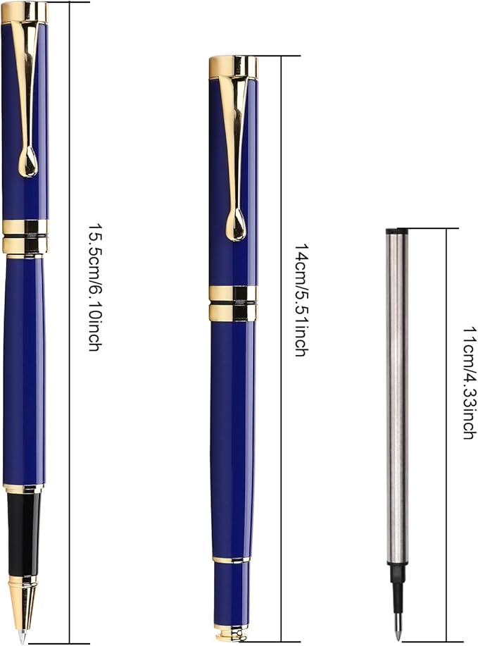 YIVONKA Personalized custom pen Luxury pens Free Engraving roller Ballpen,Ballpoint pen,office ballpoint pen, Black Ink,Gifts for Men,Women, Classy Gift Box (Blue)