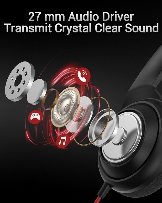 NUBWO HW02 USB C/3.5 Headset with Microphone,Computer Headset with in-line Mute & Volume Control,Wired Headset for Laptop,Skype,Zoom,Call Center,Meetings,Webinar,Home, Black, HW02C-WY-NUBWO-BLACK