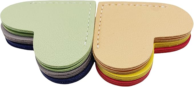 Leather Heart Bookmarks - Winjeto 6 Pieces Cute Corner Page Book Marks for Teachers Students Book Reading Lovers, for School Office Home Supplies (Sweet（6pcs）)