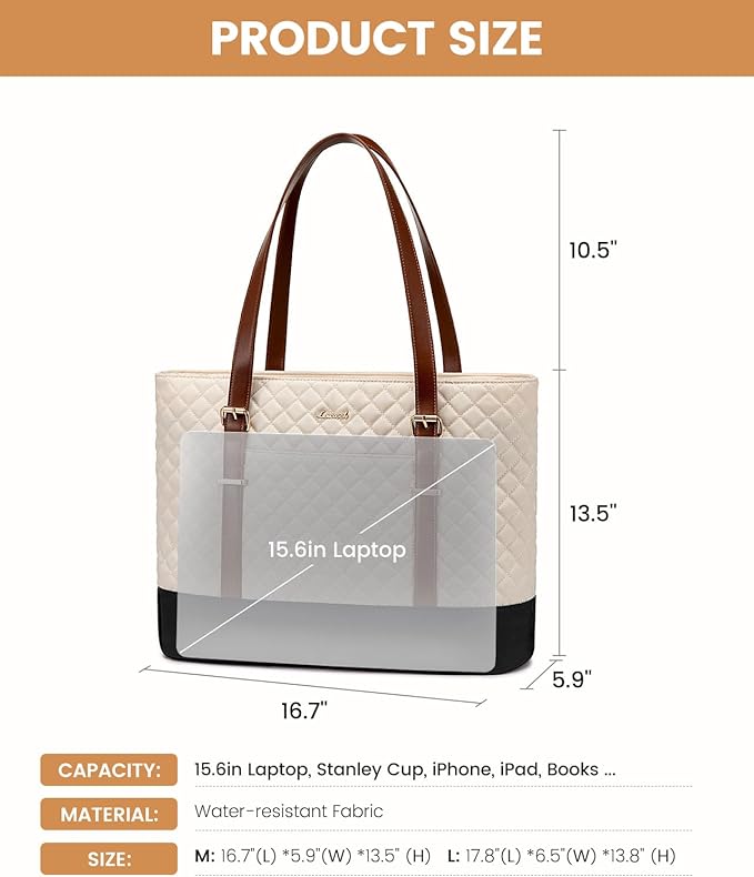 LOVEVOOK Laptop Bag for Women, 15.6 Inch Work Tote Computer Bag With Large Cup Holder, Lightweight Large Laptop Briefcase for Travel, Bussiness, Teacher