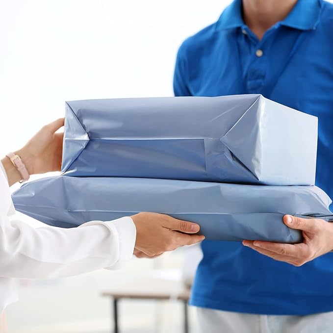 Metronic Poly Mailers 14.5x19 400pcs, Large Shipping Bags for Clothes Bulk, Self-Seal Mailers Poly Bags Shipping Envelopes for Small Business, Waterproof Packaging Mailing Bags, Light Blue