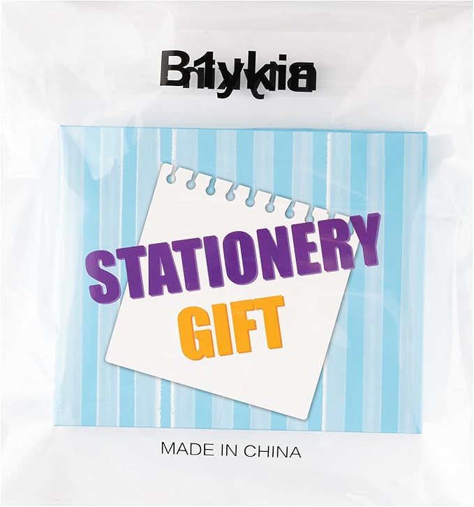 B1ykin Stationery Gift Set - 3Pcs Notebook Sticky Notes, A5 Spiral Notebooks & 550 Sheets Cute Sticky Notes with Pens Kit for Office School Teacher Thanksgiving Supplies (Funny Goose)