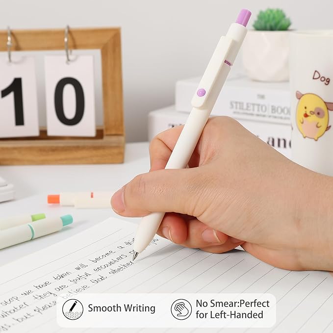 FIOVER Gel Pens, 5pcs 0.5mm Quick Dry Black Ink Fine Point Smooth Writing Pens High-End Series Ballpoint for Office School Supplies, Gifts for Women and Men