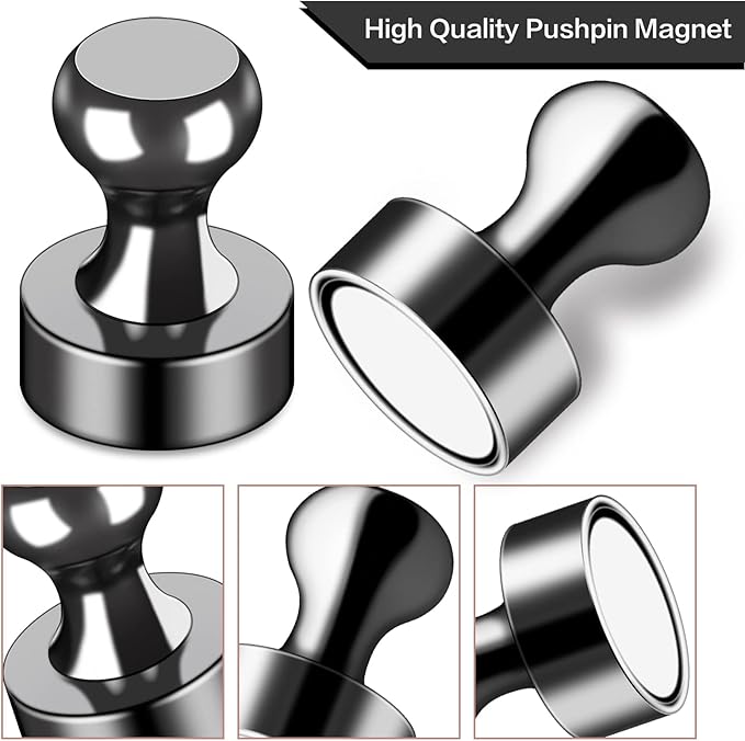 LOVIMAG Fridge Magnets 60Pcs Refrigerator Whiteboard Small Strong Magnet Classroom Kitchen Accessories Decorative Locker Set Decor Must Haves Office Calendar Refrigerador Magnetic Cute Crafts Black