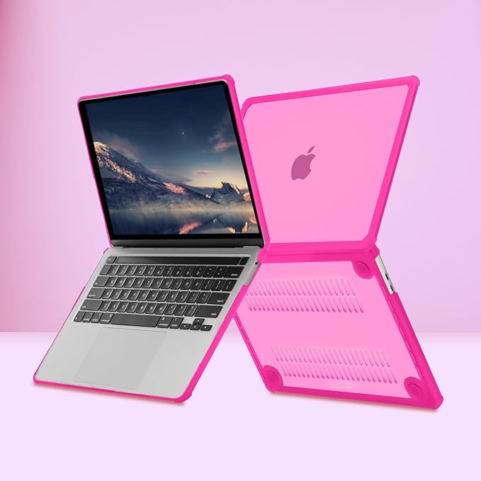 MOSISO Compatible with MacBook Pro 13 inch Case M2 2025-2016 A2338 M1 A2251 A2289 A2159 A1989 A1708 A1706, Anti-Cracking Heavy Duty Plastic TPU Bumper Hard Case&Keyboard Skin&Screen Film, Bright Rose
