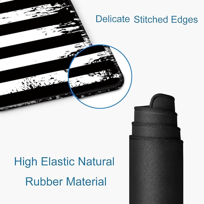 Large Mouse Pad, Gaming Mousepad with Stitched Edges, Non-Slip Rubber Base Keyboard Mouse Mat Desk Pad for Work, Game, Office, Home, 31.5 x 11.8 in, American Flag