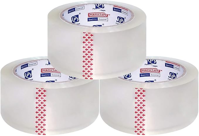 PERFECTAPE Heavy Duty Packing Tape 3 Rolls, Clear, 2.8 mil, 1.88 inch x 60 Yards, Ultra Strong, Refill for Packaging and Shipping