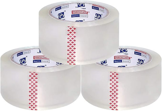 PERFECTAPE Heavy Duty Packing Tape 3 Rolls, Clear, 2.8 mil, 1.88 inch x 60 Yards, Ultra Strong, Refill for Packaging and Shipping