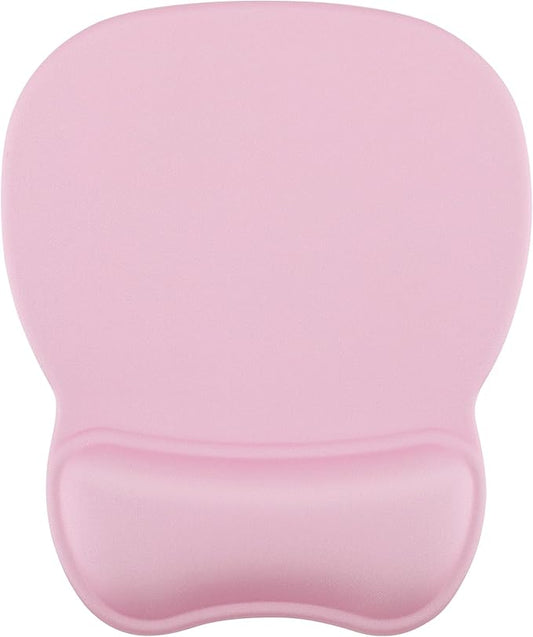 MROCO Ergonomic Mouse Pad with Gel Wrist Rest, Comfortable Mousepad with Smooth Wrist Support Surface and Non-Slip PU Base for Pain Relief, Computer, Laptop, Office & Home, 9.4 x 8.1 in, Pale Pink